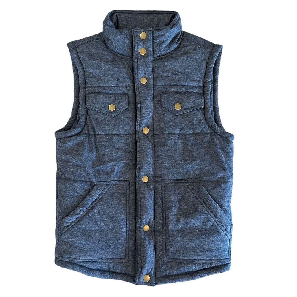 Mossimo Blue Puffer Vest Women’s Size Small Polyester Blend Snap Front /Pockets